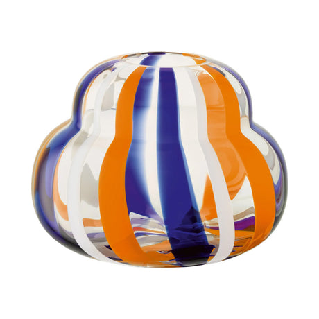 LSA Folk Vase, Blue & Orange, 19cm - The Fulham Wine Company