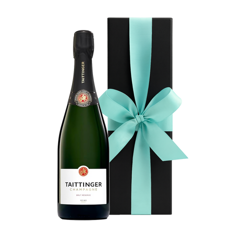 Taittinger Brut Reserve in Luxury Black Gift Box, 75cl - The Fulham Wine Company