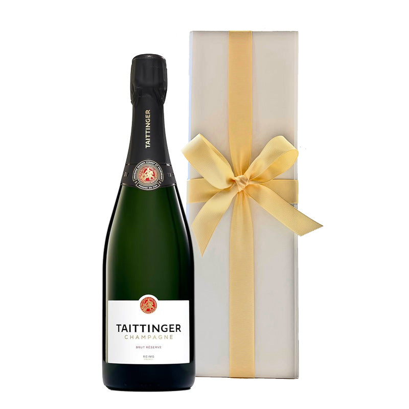Taittinger Brut Reserve in Luxury White Gift Box, 75cl - The Fulham Wine Company