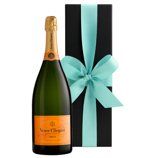 Veuve Clicquot Magnum - Yellow Label Brut Champagne in Black Gift Box - The Fulham Wine Company